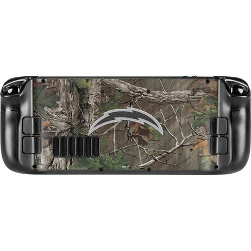NFL Los Angeles Chargers Realtree Xtra Green Camo Steam Deck Handheld Gaming Computer Skin